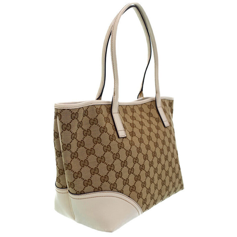 Gucci GG canvas leather Tote mocha Bag brown Britt Canvas monogram
